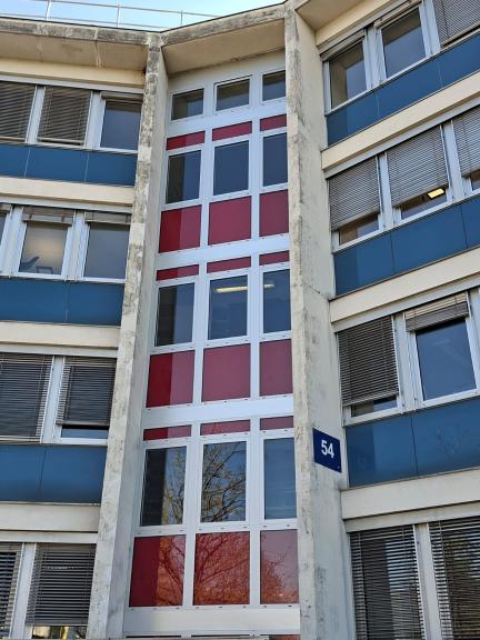 Réhabilitation cage d’escalier CERN menuiseries aluminium